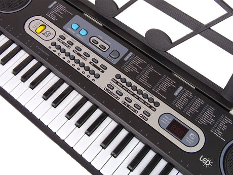 Keyboard för barn med mikrofon, svart 75 cm, ljusande tangenter 3+