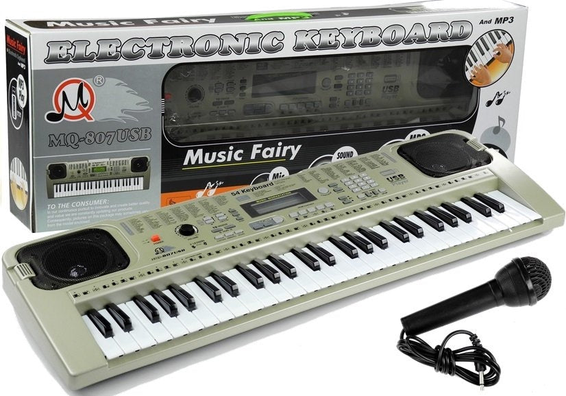 Keyboard leksak 70 cm med mikrofon, inspelning, LCD och högtalare