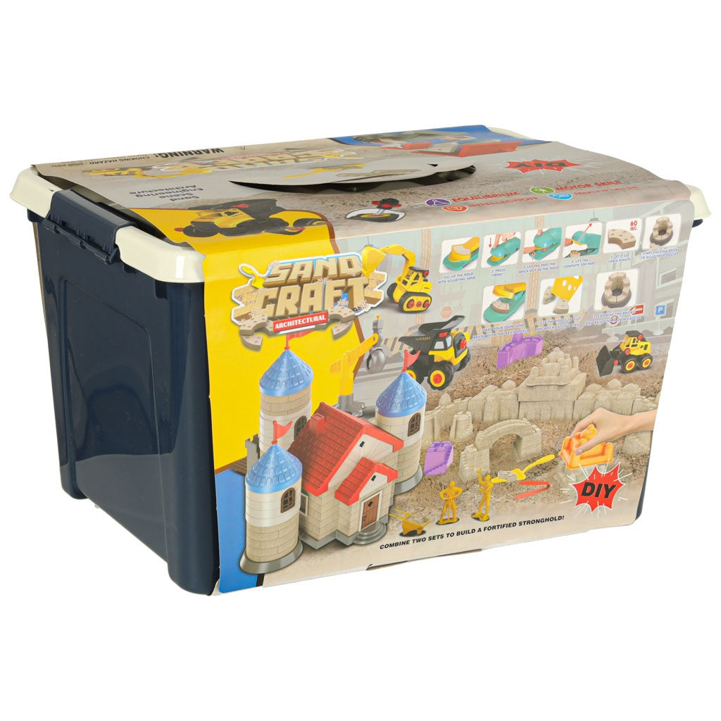 Kinetisk sand byggset 1100 g med formar och byggfordon, 3+