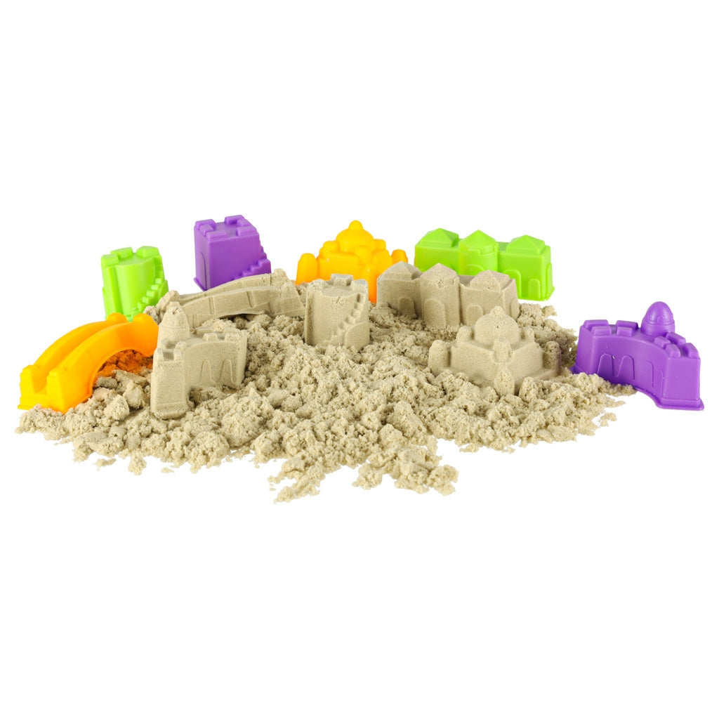 Kinetisk sand byggset 1100 g med formar och byggfordon, 3+