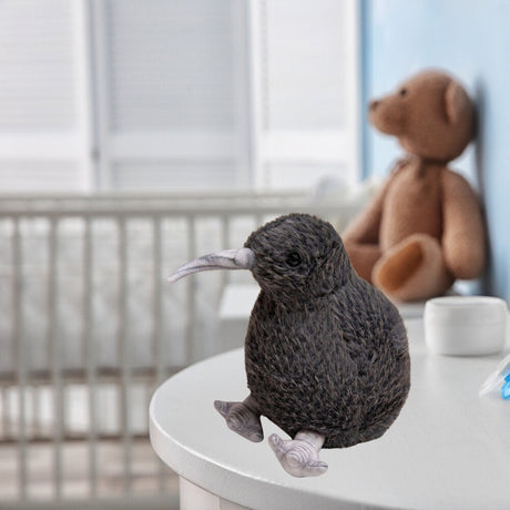 Kiwi fågel gosedjur 17 cm mjuk plysch svart, från 3 år