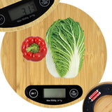 Köksvåg bambu 5 kg 1 g LCD-display 20x20 cm inkl 2x AA