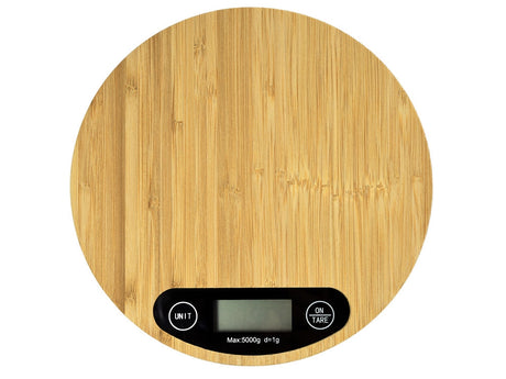 Köksvåg bambu 5 kg 1 g LCD-display 20x20 cm inkl 2x AA