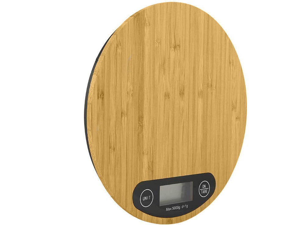 Köksvåg bambu 5 kg 1 g LCD-display 20x20 cm inkl 2x AA
