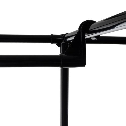 Klädhängare XXL svart 6 hyllor 1 stång 8 krokar 173x36x108 cm