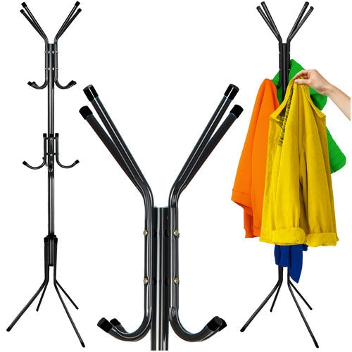 Klädhängare golvmodell 170 cm svart, 3 nivåer, max 20 kg
