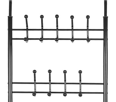 Klädhängare i järnrör 192x65x29 cm med 18 krokar och 3 skohyllor