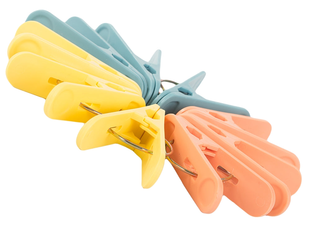 Klädnypor plast med metallfjäder pastell 18-pack 6,5x1,5 cm