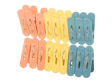 Klädnypor plast med metallfjäder pastell 18-pack 6,5x1,5 cm