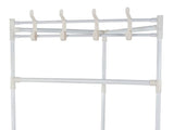 Klädställning hörnmodell med 3 skohyllor och 4 krokar vit 174 cm