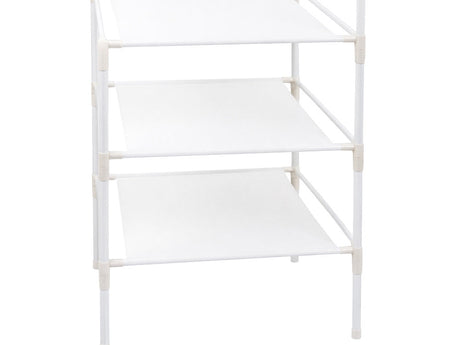 Klädställning hörnmodell med 3 skohyllor och 4 krokar vit 174 cm
