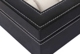 Klockbox för 10 klockor i PU-läder med fönster 26x20,5x7,5 cm