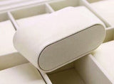 Klockbox för 10 klockor i PU-läder med fönster 26x20,5x7,5 cm