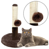Klösträd katt 40 cm lågt med sisalrep och hängande rep mörkbrun