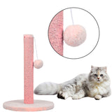 Klösträd katt 40 cm med sisal och hängande pompom, rosa