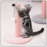 Klösträd katt 40 cm med sisal och hängande pompom, rosa