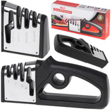 Knivslipare 4-i-1 trestegs V-slipning med halkfri bas 22x10x4 cm