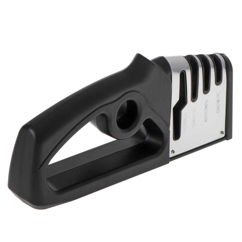 Knivslipare 4-i-1 trestegs V-slipning med halkfri bas 22x10x4 cm