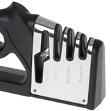 Knivslipare 4-i-1 trestegs V-slipning med halkfri bas 22x10x4 cm