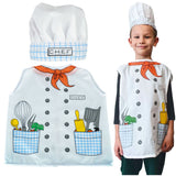 Kockkostym barn set med förkläde och kockmössa 3-8 år vit