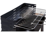 Kolgrill med justerbart grillgaller 5 nivåer hyllor och hjul 84x78x42