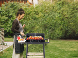 Kolgrill med justerbart grillgaller 5 nivåer hyllor och hjul 84x78x42