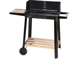 Kolgrill med justerbart grillgaller 5 nivåer hyllor och hjul 84x78x42