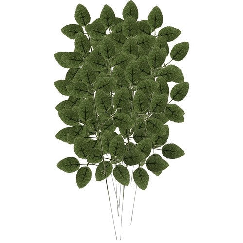 Konstgjorda rosbladskvistar 12-pack grön 51x25 cm polyester/PVC