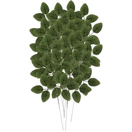 Konstgjorda rosbladskvistar 12-pack grön 51x25 cm polyester/PVC