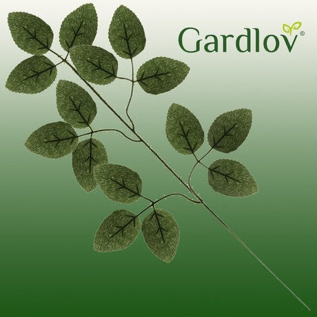 Konstgjorda rosbladskvistar 12-pack grön 51x25 cm polyester/PVC