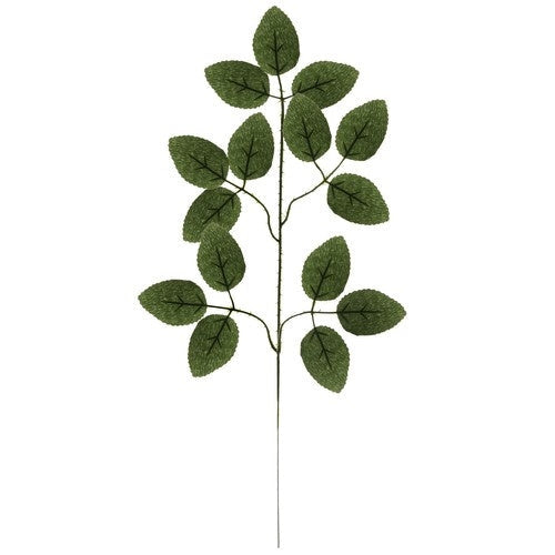 Konstgjorda rosbladskvistar 12-pack grön 51x25 cm polyester/PVC