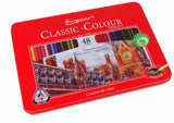 Konstkritor 48-pack 17 cm i metallask, 48 färger, CE/EN71, 3+