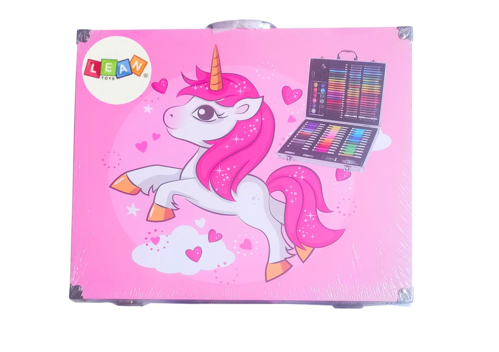 Konstset för barn 150 delar i väska rosa unicornmotiv 3+ år