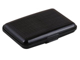Kortfodral aluminium 6 fack RFID-skydd svart 11x7,5x2 cm
