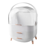 Kosmetikorganisatör i plast med lock och 2 lådor 37x25x18,5 cm vit