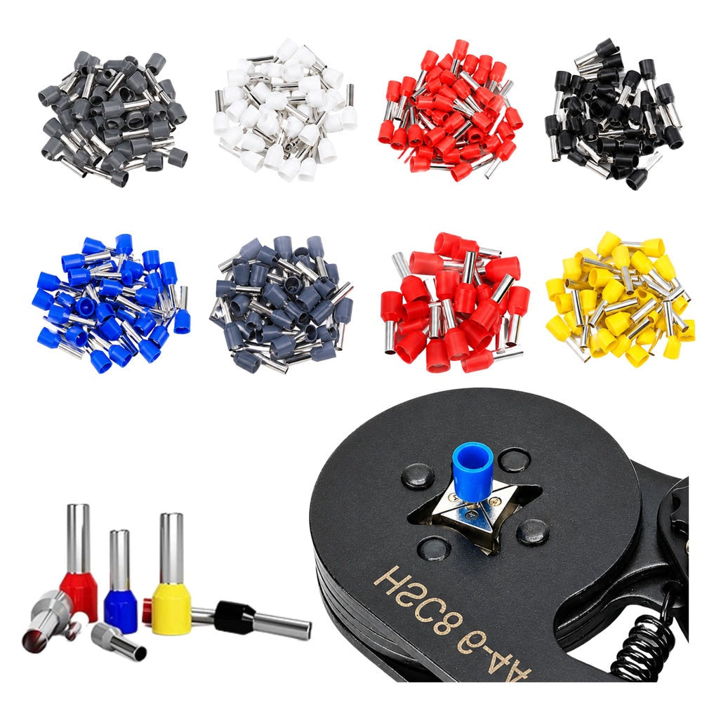 Krimpverktyg med 500 isolerade kabelskor 0,25-10 mm² (7-23 AWG)