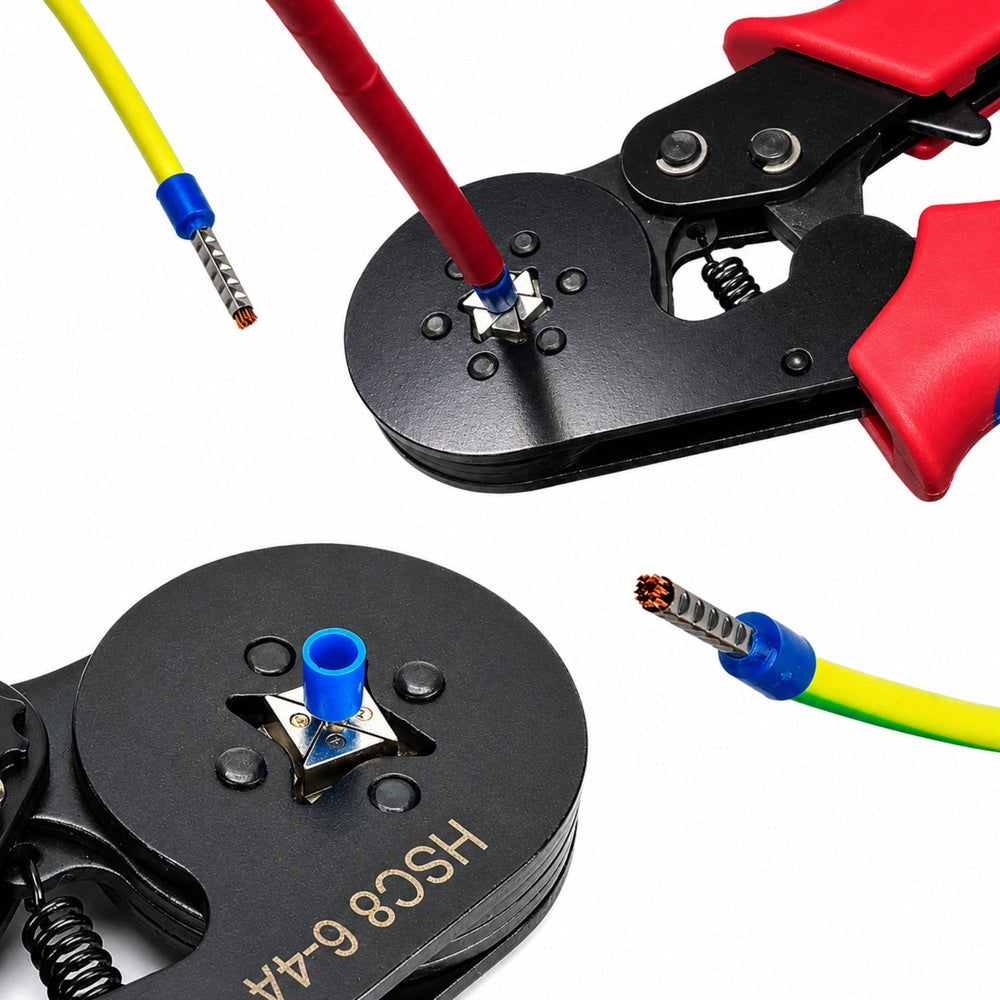 Krimpverktyg med 500 isolerade kabelskor 0,25-10 mm² (7-23 AWG)