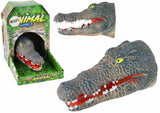 Krokodil handdocka grå 17 cm mjuk gummi leksak från 3 år