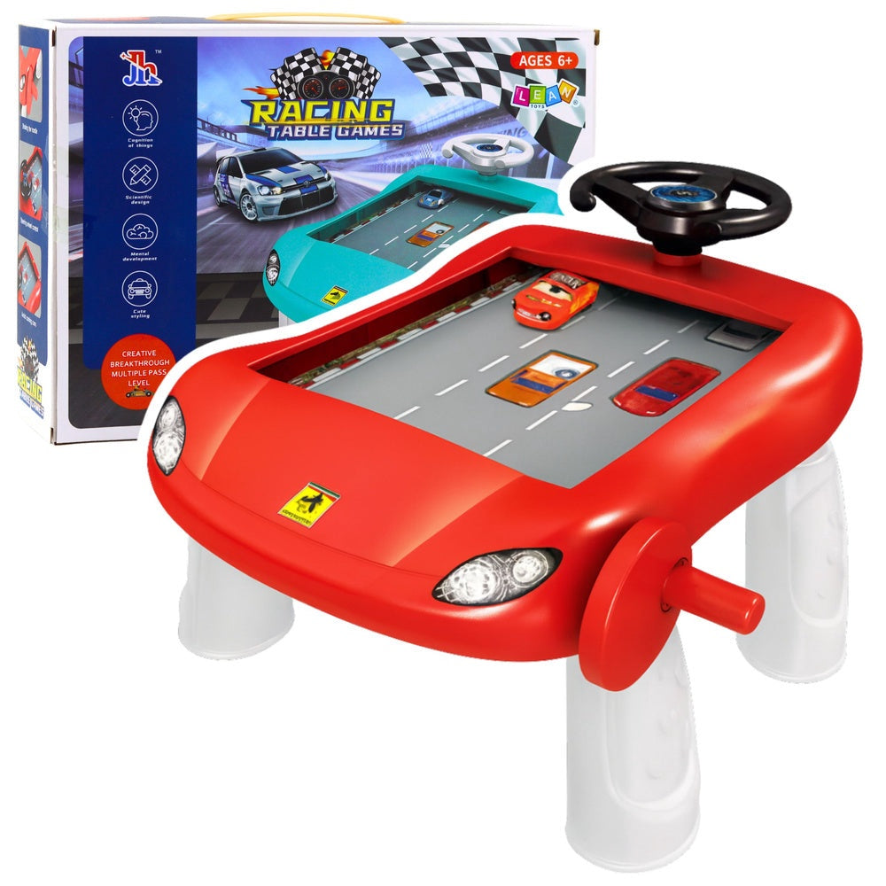 Körsimulator bordleksak med ratt och spårbräda, manuell batterifri