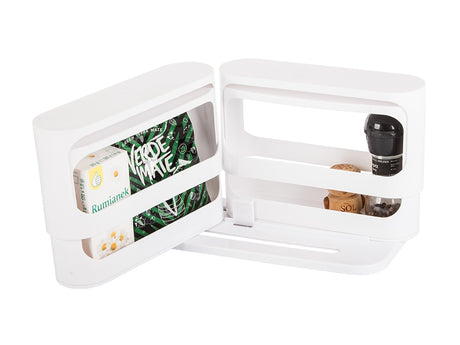 Kryddorganiser för skåp roterbar utdragbar plast vit 14x31x28 cm