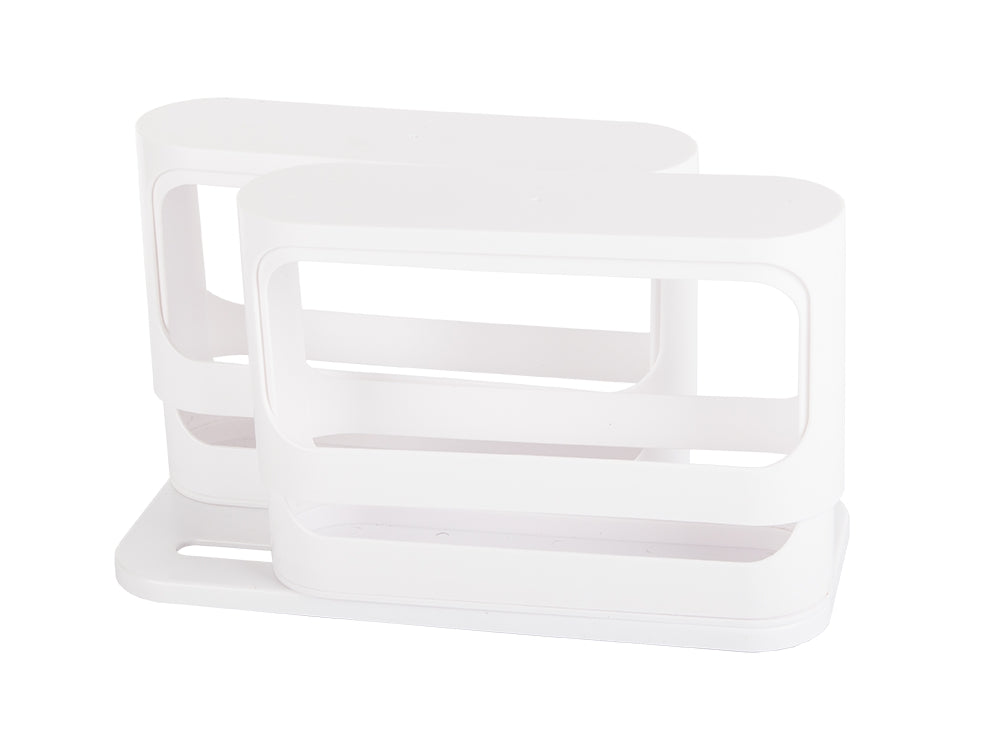 Kryddorganiser för skåp roterbar utdragbar plast vit 14x31x28 cm