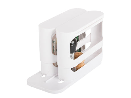 Kryddorganiser för skåp roterbar utdragbar plast vit 14x31x28 cm