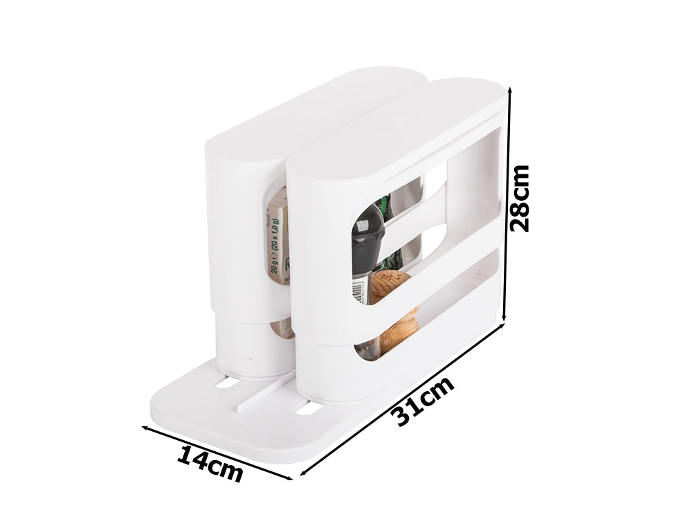 Kryddorganiser för skåp roterbar utdragbar plast vit 14x31x28 cm