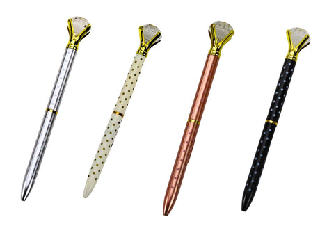 Kulpenna med diamanttopp blått bläck 48-pack 16 cm, välj färg