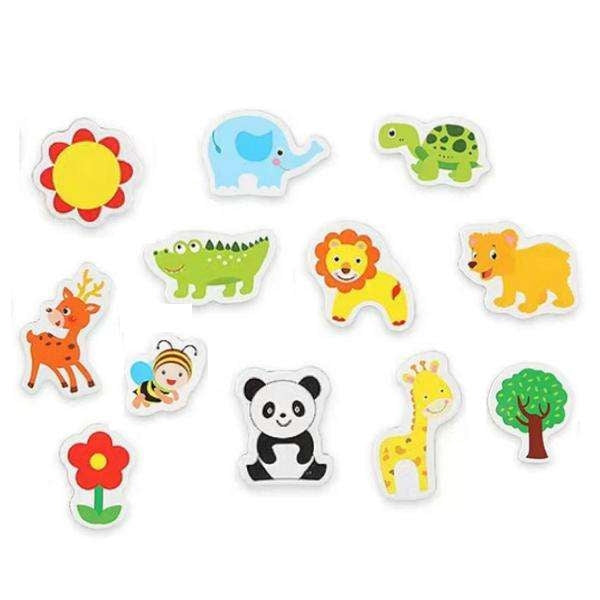 Kylskåpsmagneter djur- och naturmotiv 12-pack 5x6 cm