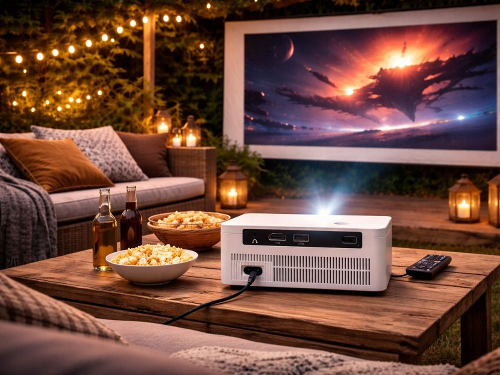 LCD-projektor Android TV 11 WiFi Bluetooth 720p stöd 4K 60–120