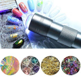 LED-ficklampa med stämpeldyna för nageldekoration gelé, silver