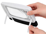 LED-förstoringsglas 3,5x stående med 16 LED hopfällbart svart/vit