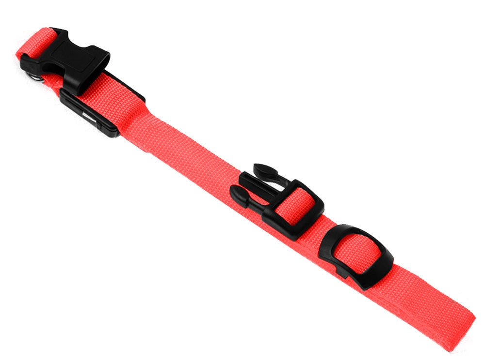 LED-halsband hund/katt justerbart 46–59 cm röd inkl batterier