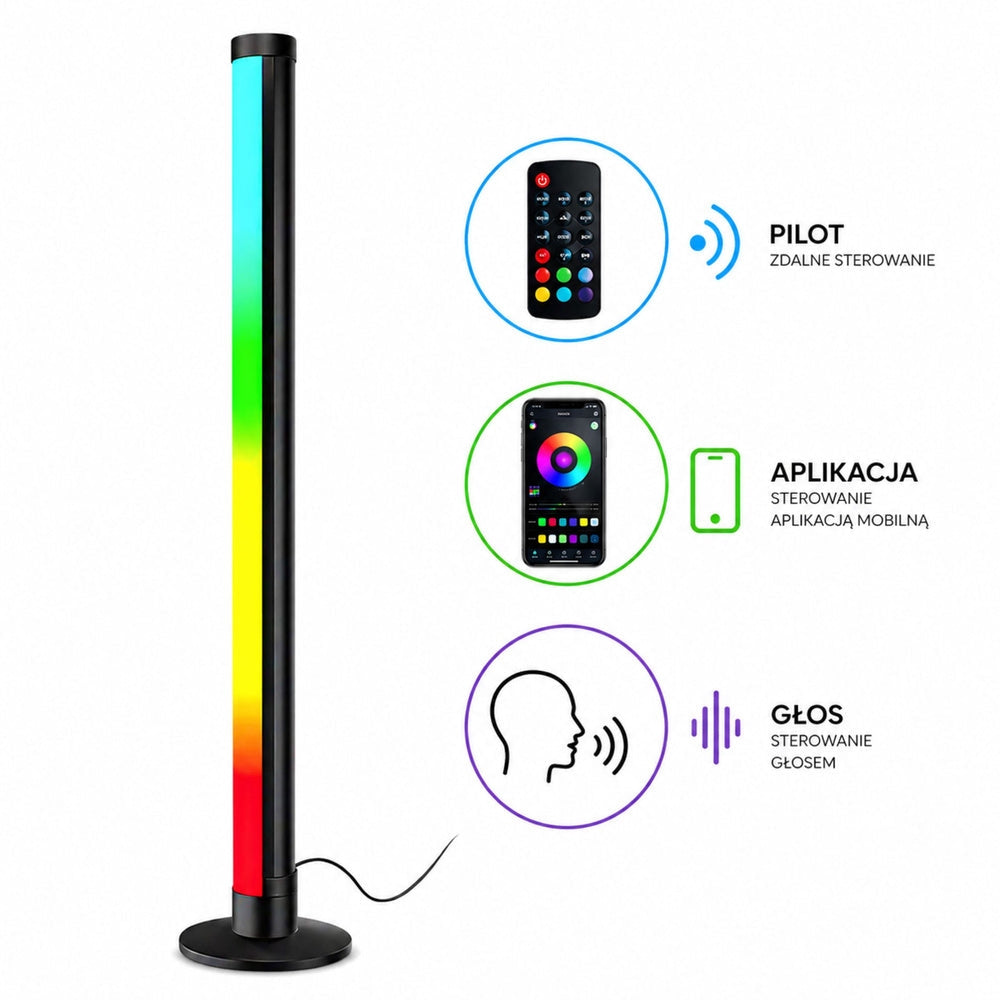 LED-hörnlampa 90 cm RGB 16M färger 210 lägen Bluetooth USB